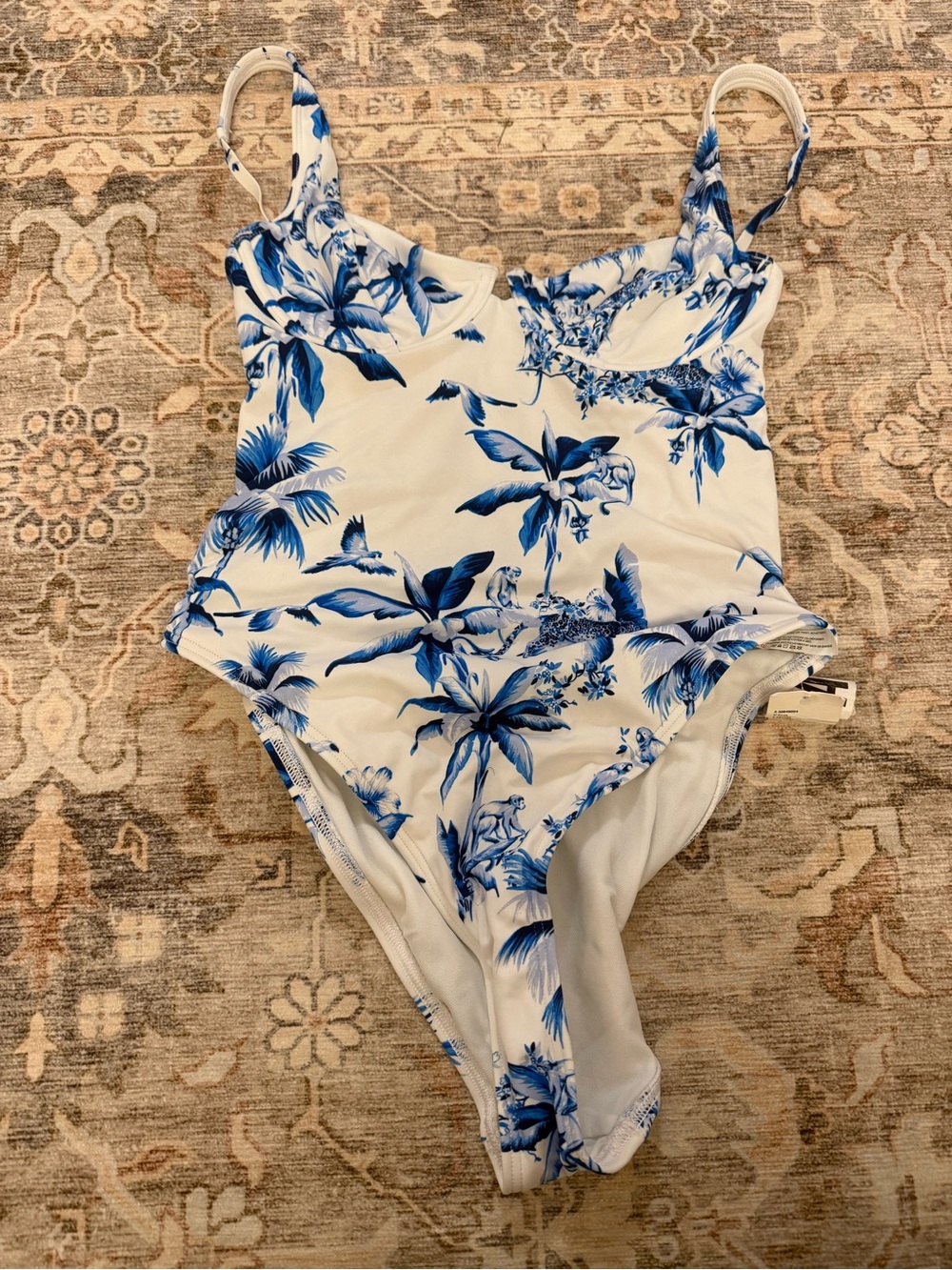 Blue Floral One-Piece Swimsuit